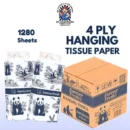 SG FAST DELIVERY Manhua 4PLY 1280 Sheets Hanging Tissue High Quality Thickened Super Absorbent Wall Hanging Tissue